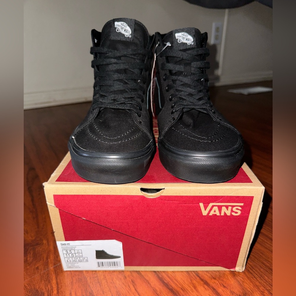 Sk8-Hi Vans Shoe 9.5 Men’s , 11.0 Women’s Black /Black/ Black